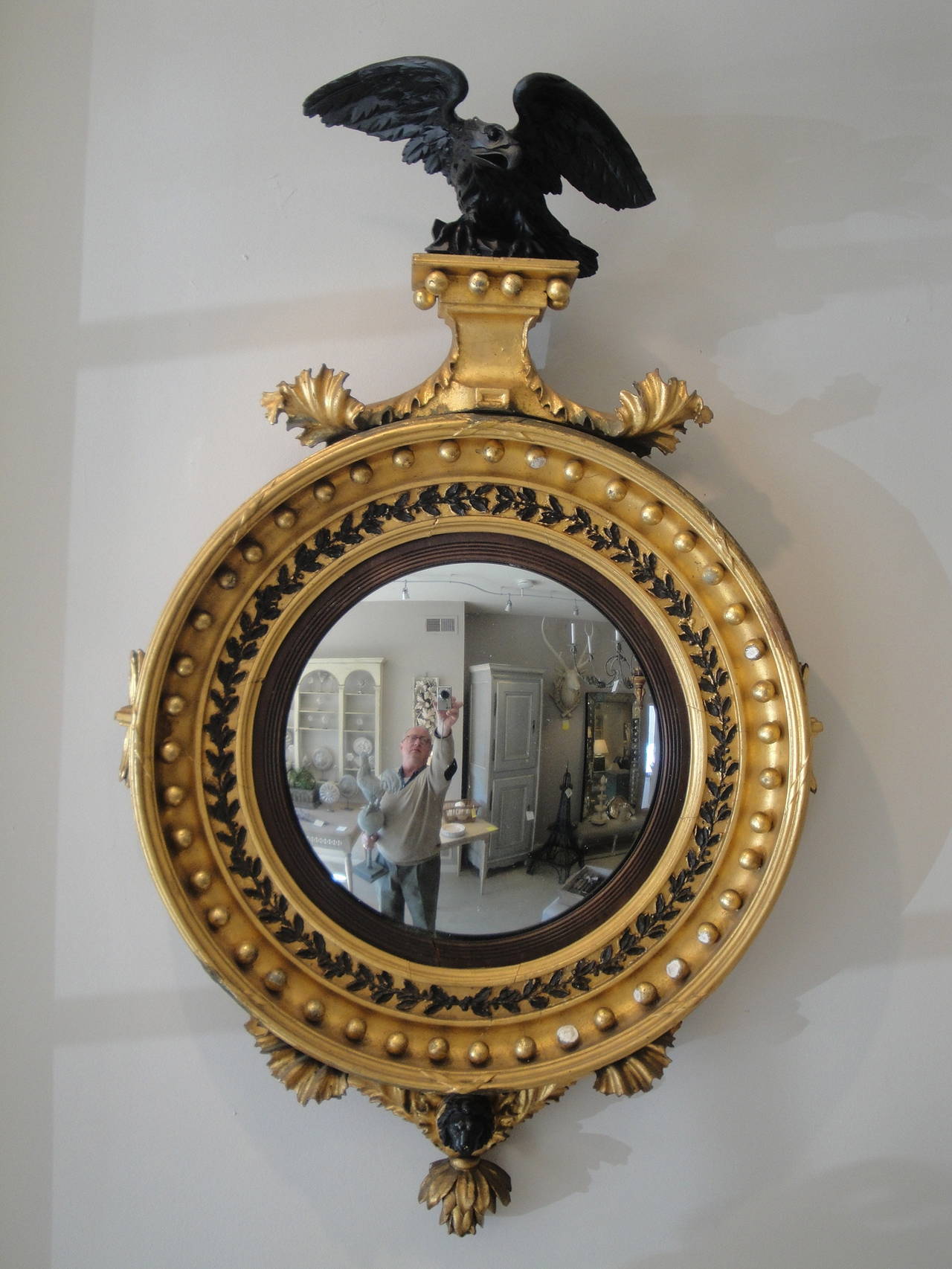 19th Century Regency Convex Mirror For Sale 1