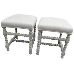 Pair of Late 19th Century Upholstered Benches
