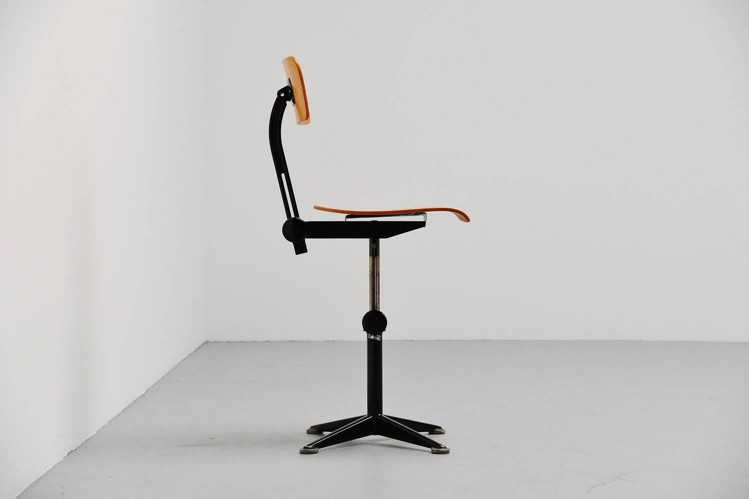Mid-Century Modern Friso Kramer Drafting Chair Set Ahrend de Cirkel, 1963