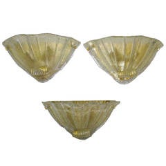 Barovier & Toso Shell Wall Lights