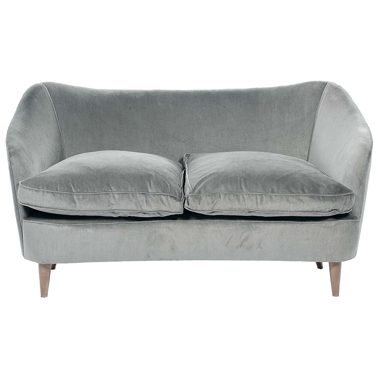 Cassina Two-Seat Velvet Sofa For Sale