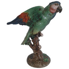 Vintage Ugo Zaccagnini Rare Ceramic Parrot