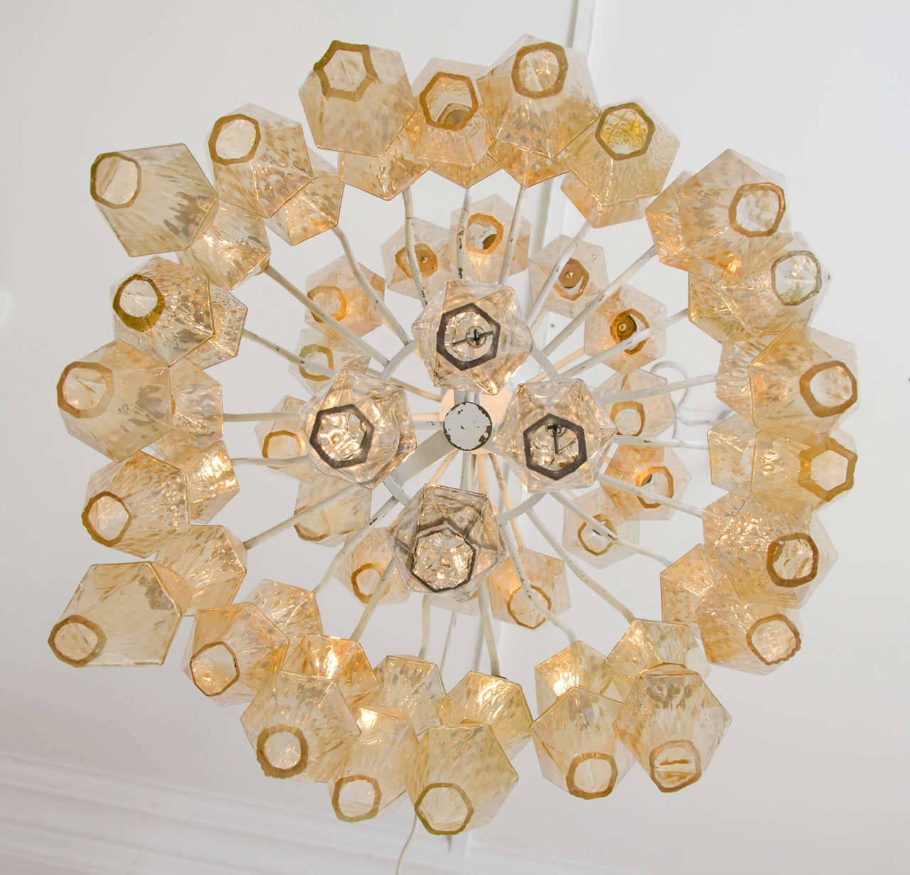 Italian Carlo Scarpa for Venini Polyhedral Chandelier For Sale