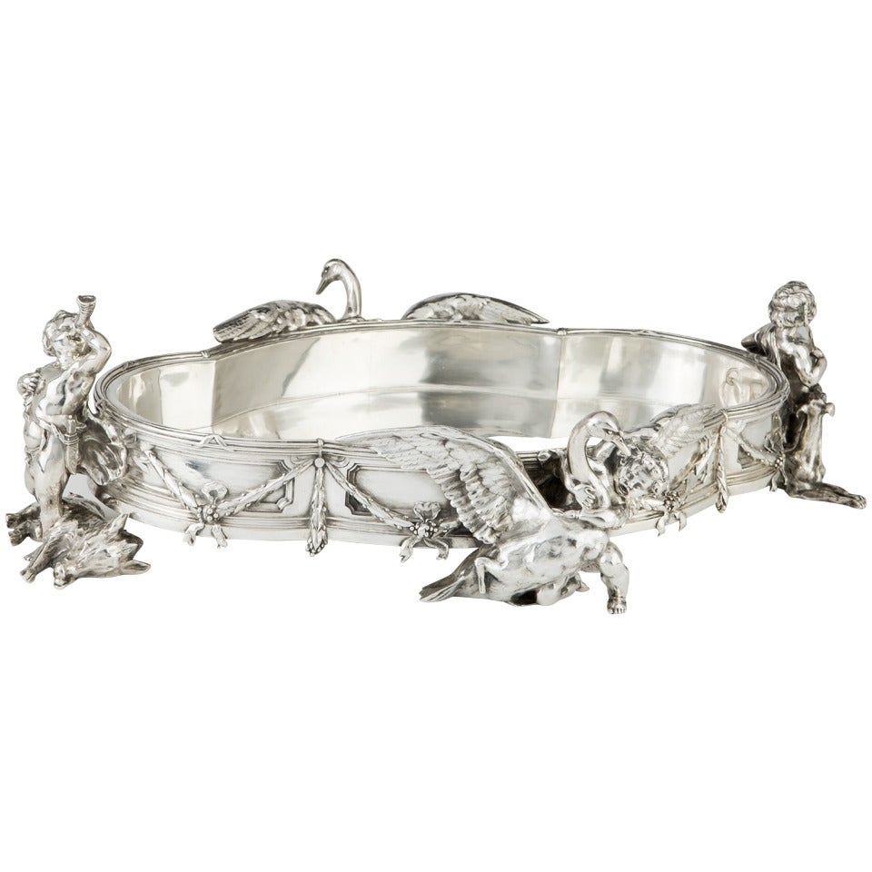 Philippe Wolfers and I. de Rudder Silver Centerpiece, "Le Maraudeur, " 1906 For Sale