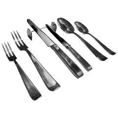Philippe Wolfers Art Deco Mona Lisa Silver Flatware Set and Wood Chest