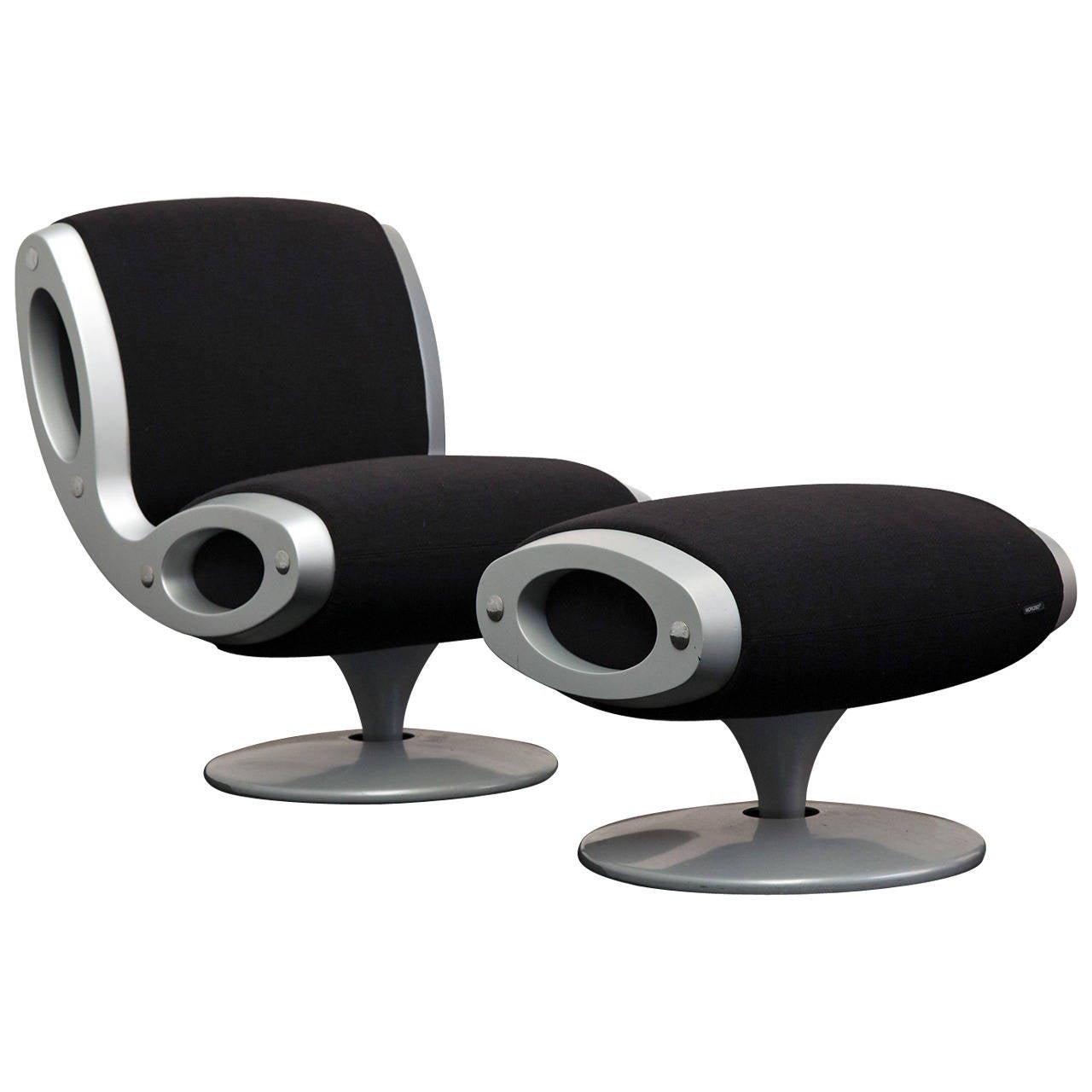Marc Newson Gluon Chair and Ottoman, Original Moroso Labeled "1993" For Sale