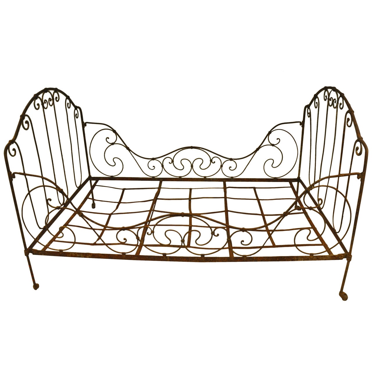 19th Century French Iron Bed For Sale