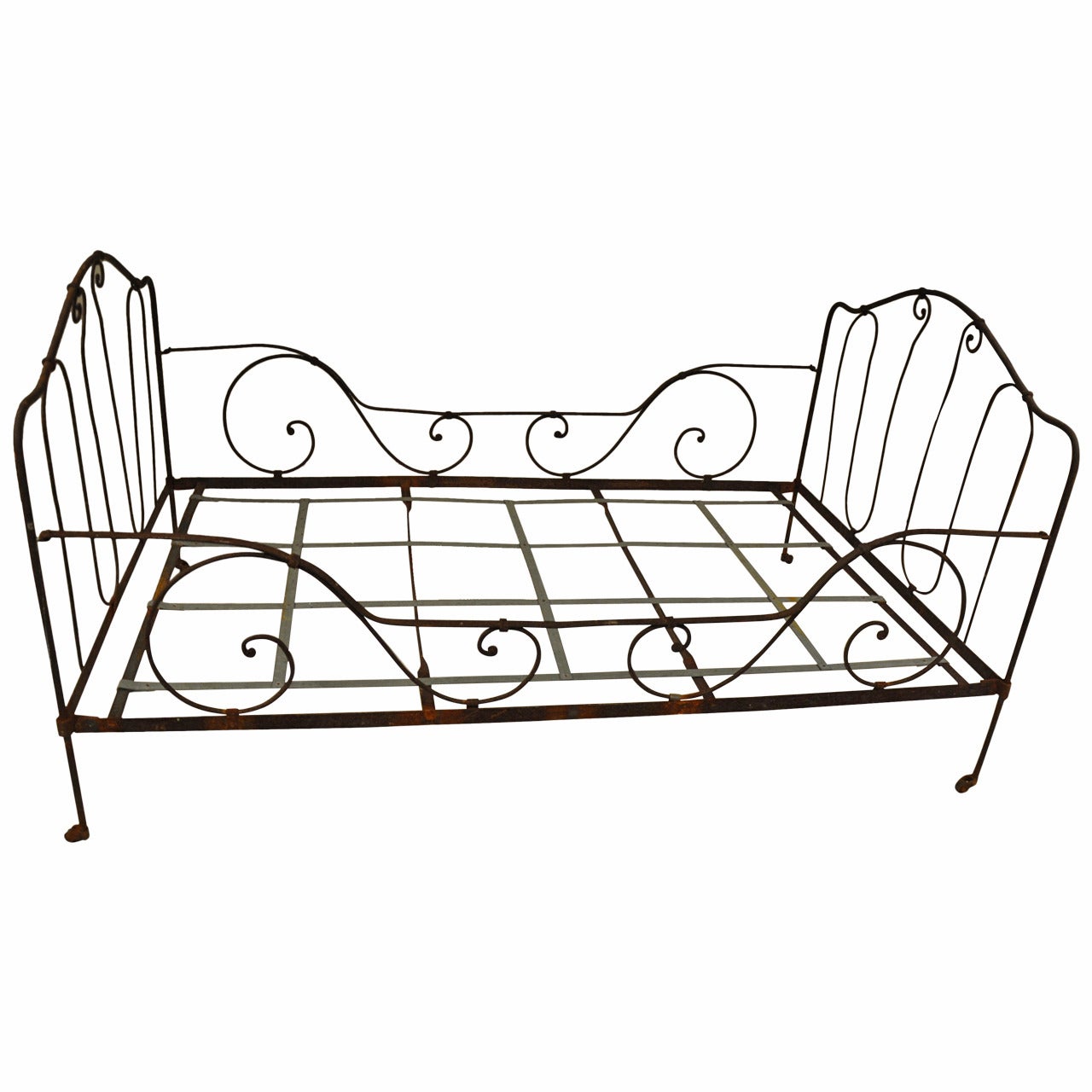 19th Century French Iron Bed For Sale