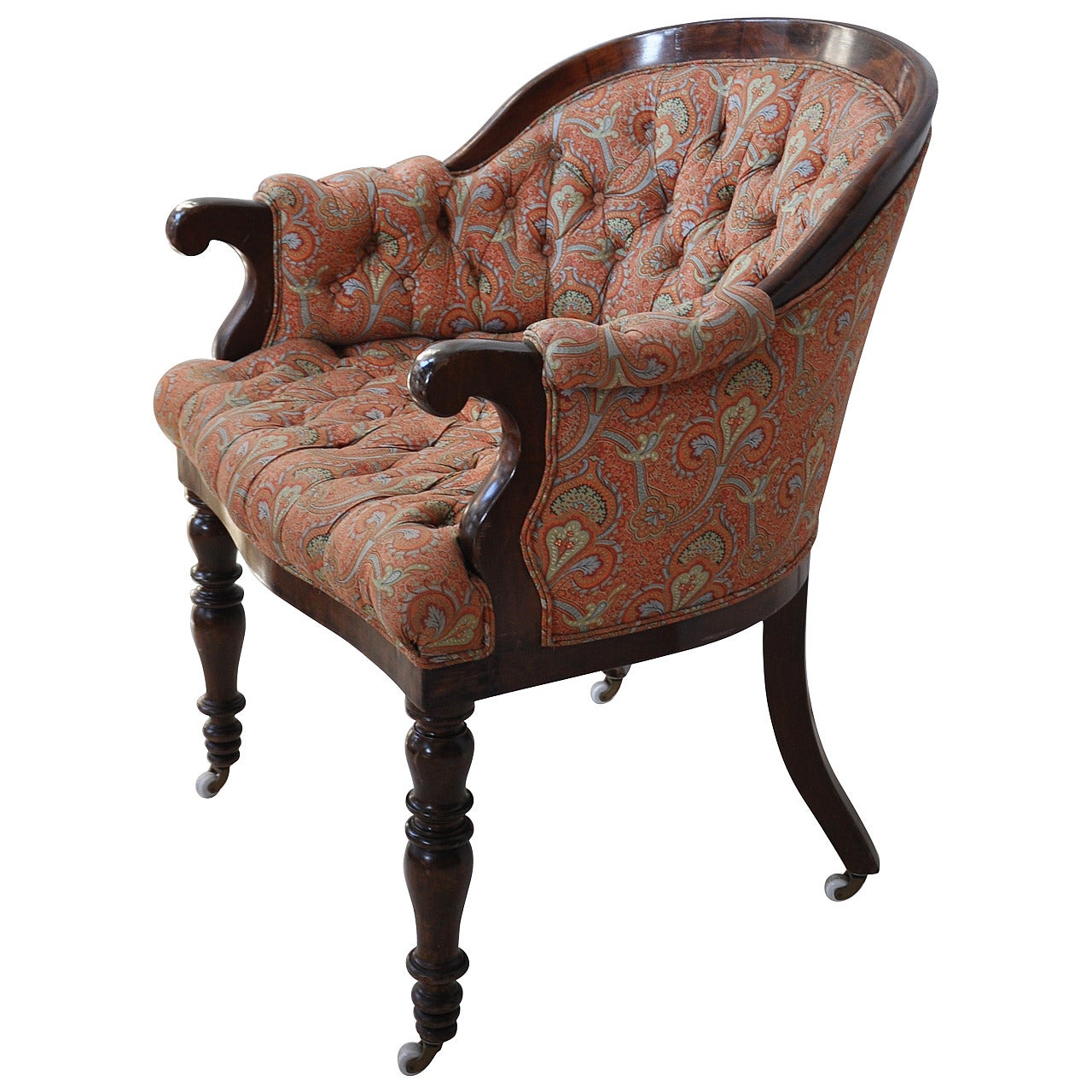 19th Century Tufted Desk Chair For Sale