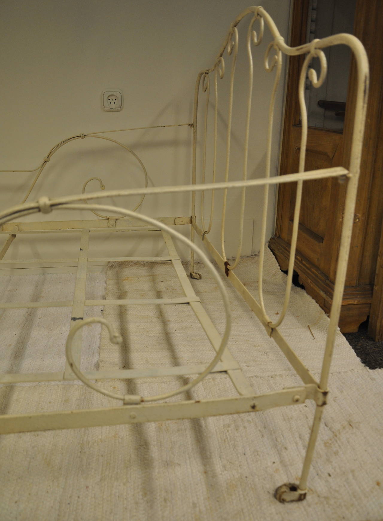 Forged 19th Century French iron  Bed For Sale