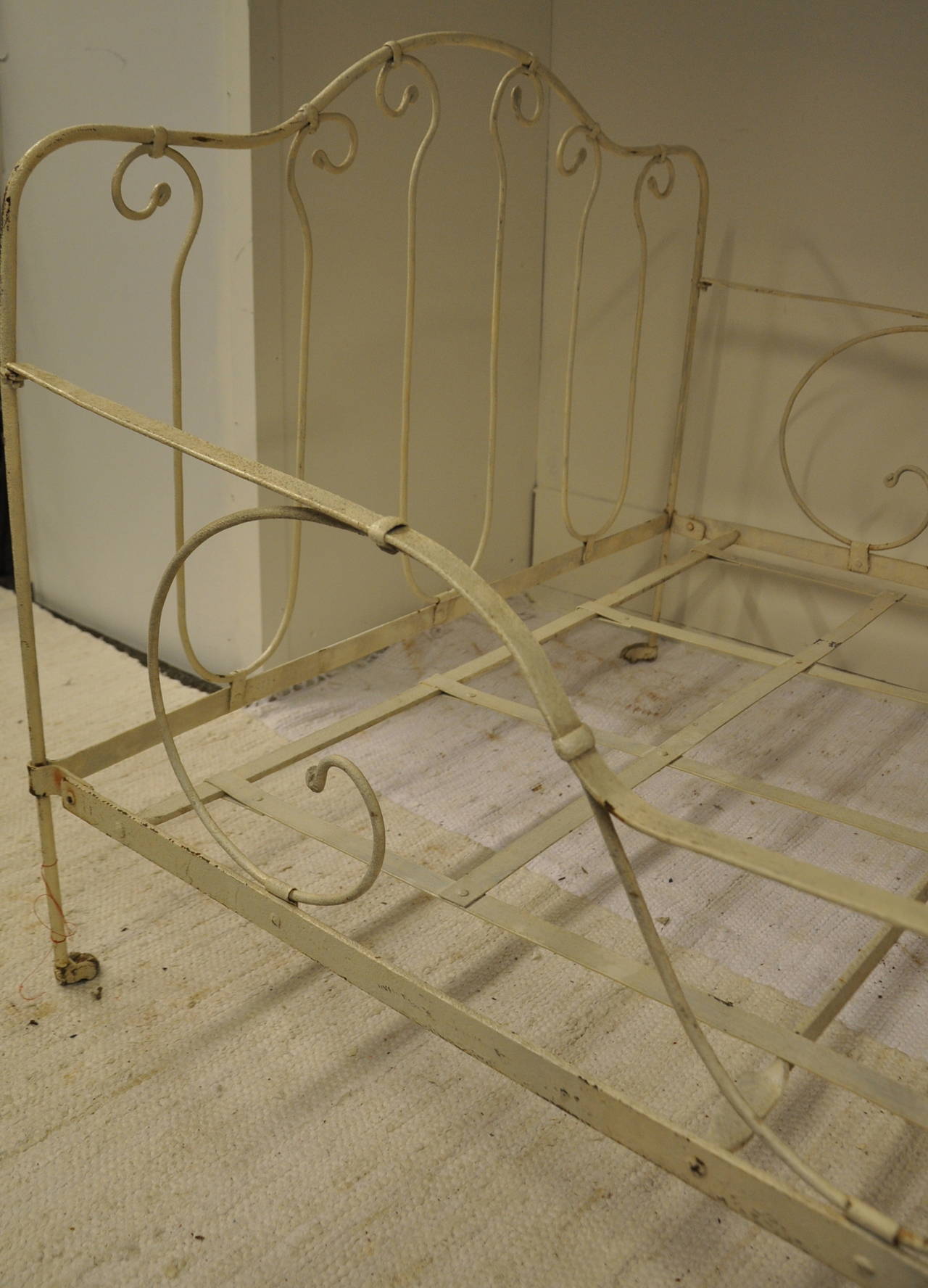 Iron 19th Century French iron  Bed For Sale