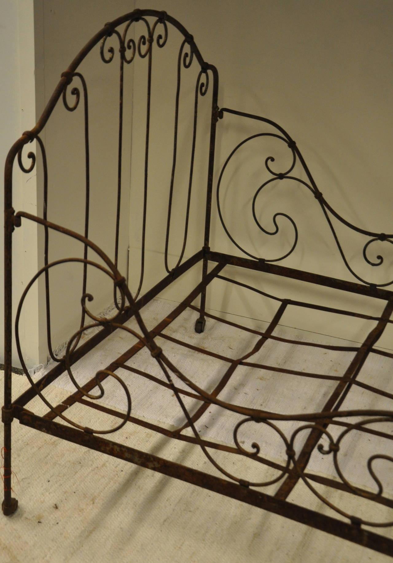 Forged 19th Century French Iron Bed For Sale