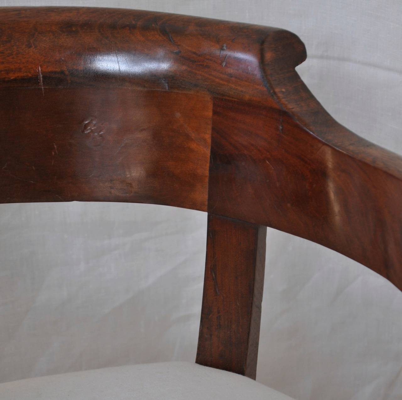 French 19th Century Mahogany Desk Chair For Sale 2