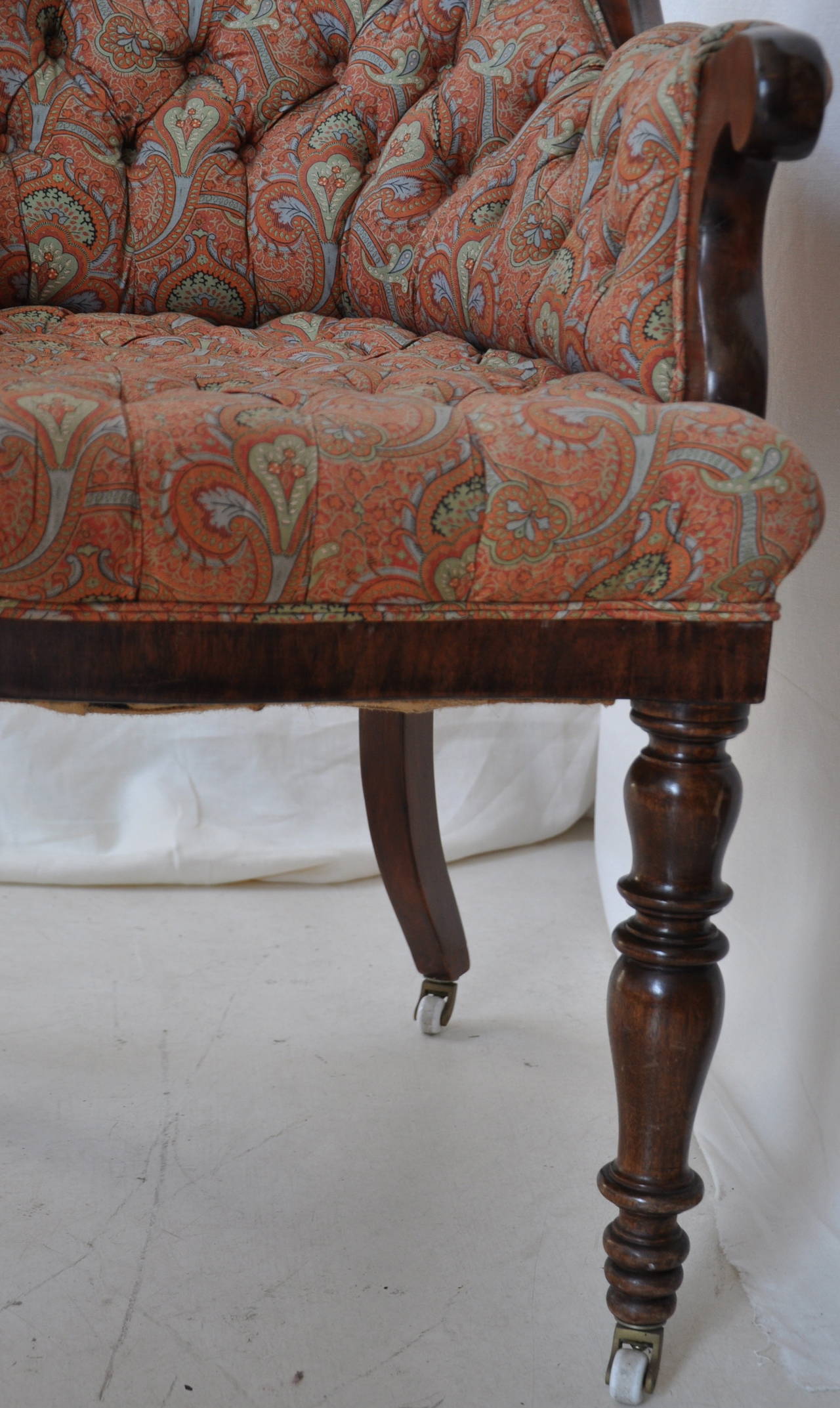 Victorian 19th Century Tufted Desk Chair For Sale