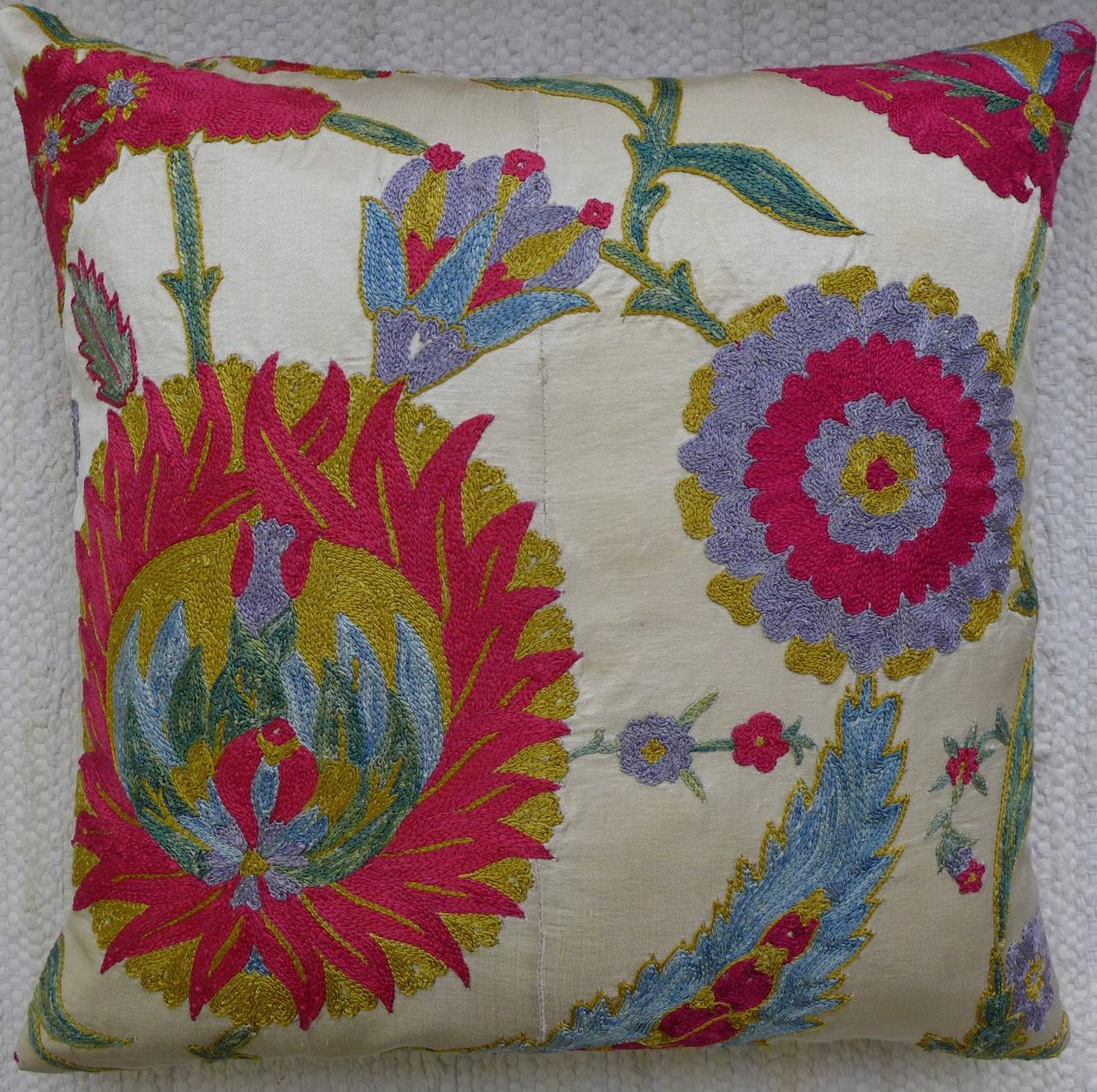Embroidered Pair of Suzani Pillow Covers