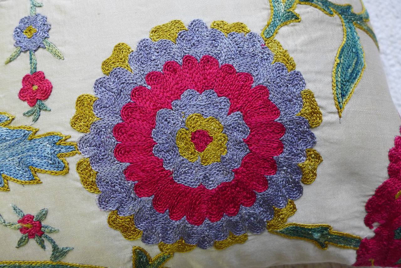 Embroidered Suzani Pillow Cover For Sale