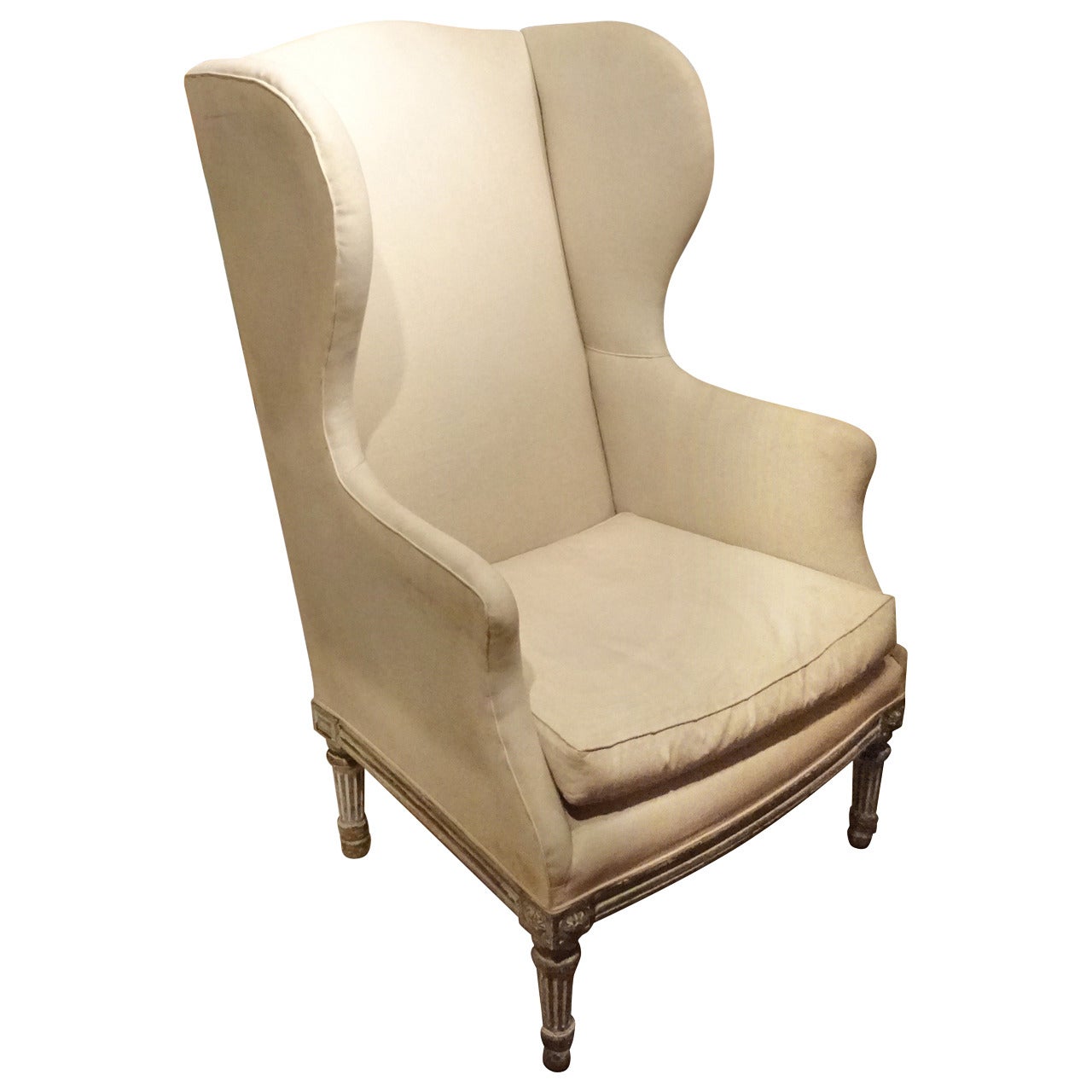 19th Century, French Wing Armchair For Sale
