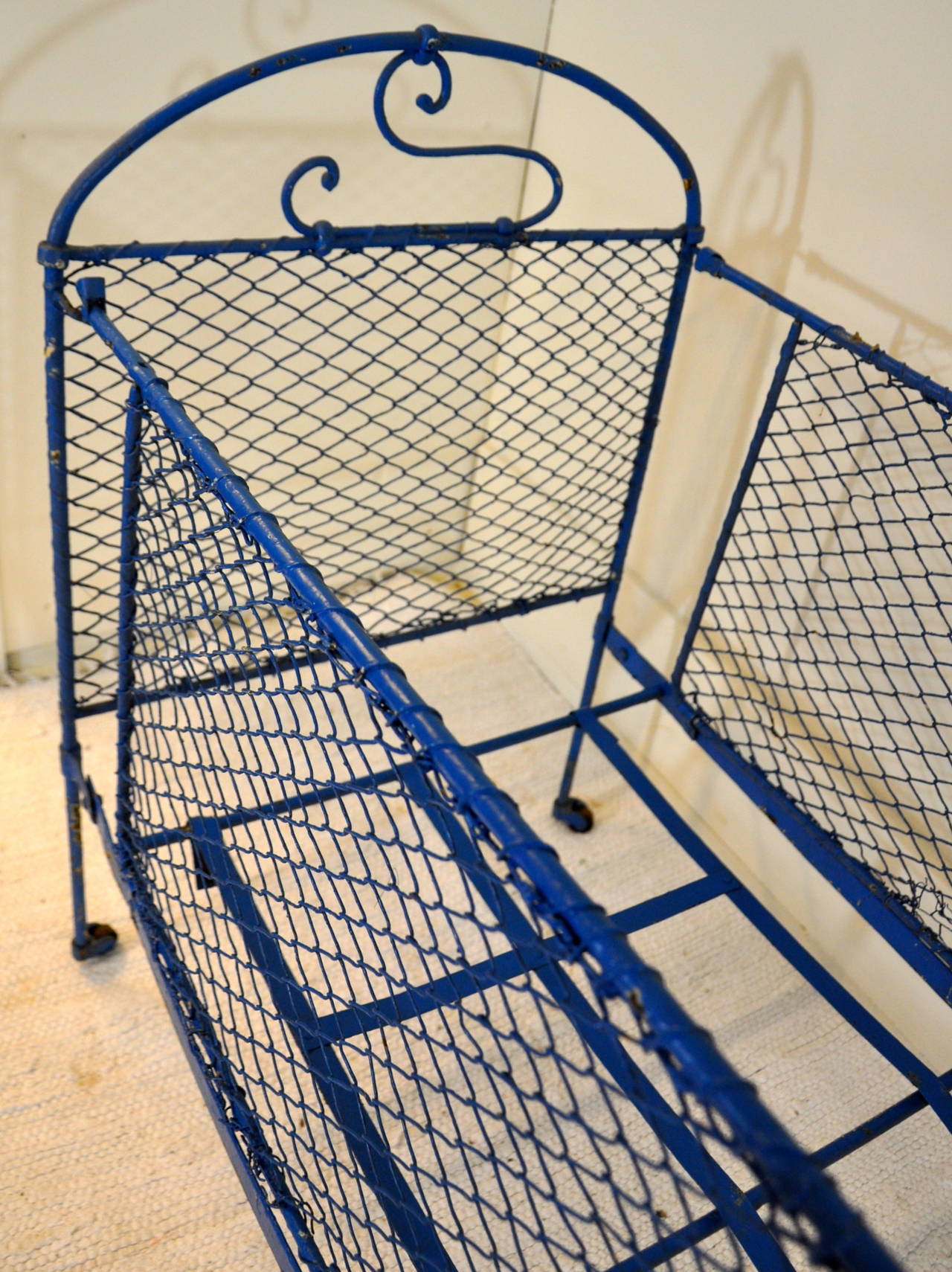 French Wrought Iron Baby Crib with Sky For Sale 1