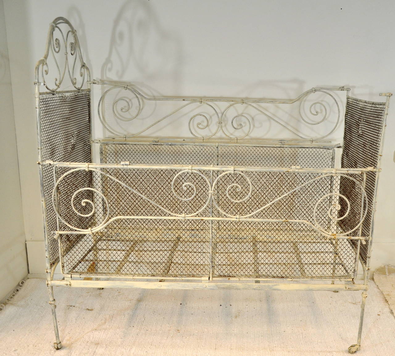 Victorian 19th Century French Baby Bed with Sky For Sale