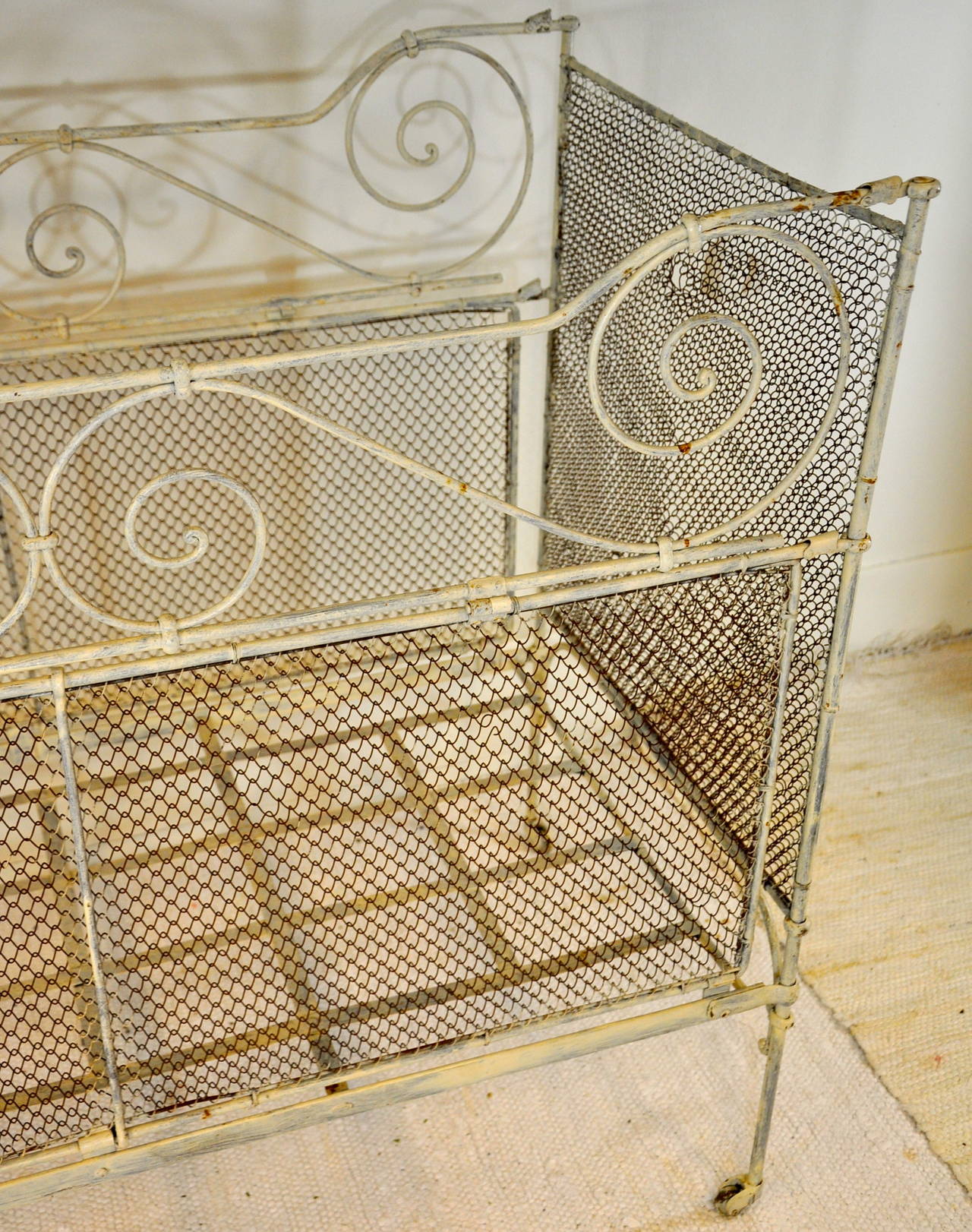 Forged 19th Century French Baby Bed with Sky For Sale
