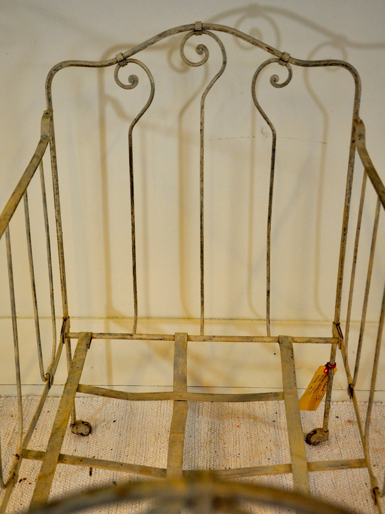 Victorian 19th Century French Wrought Iron Baby Bed For Sale
