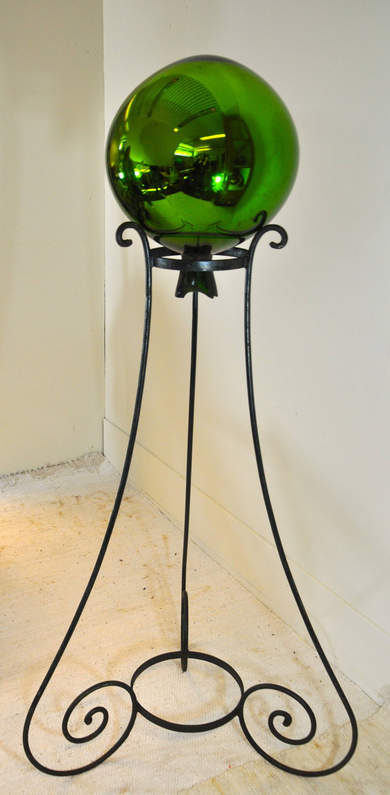 German Witch Ball on a Stand For Sale