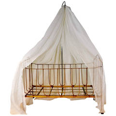 19th Century French Baby Bed with Sky