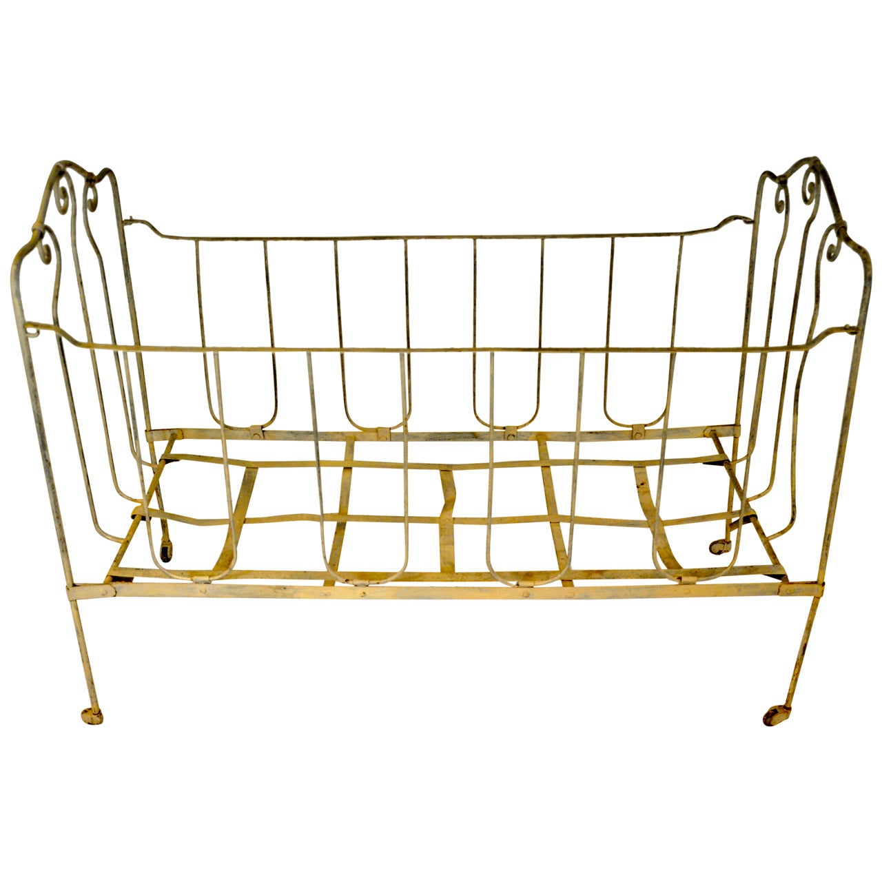 19th Century French Wrought Iron Baby Bed For Sale