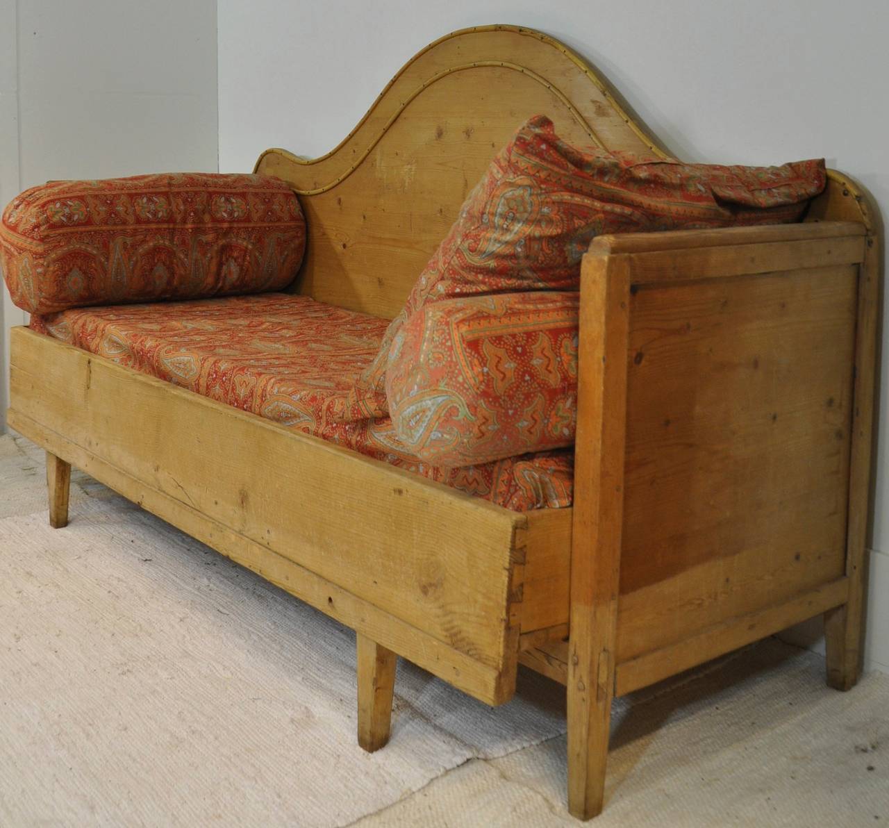 Carved 18th Century Swedish Sofa Bed For Sale