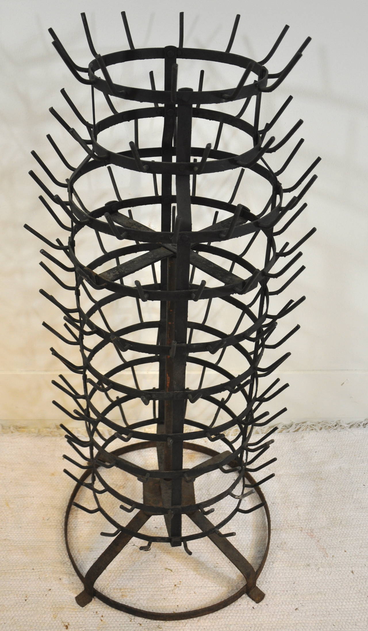 Forged Huge French Swiveling Bottle Drying Rack For Sale