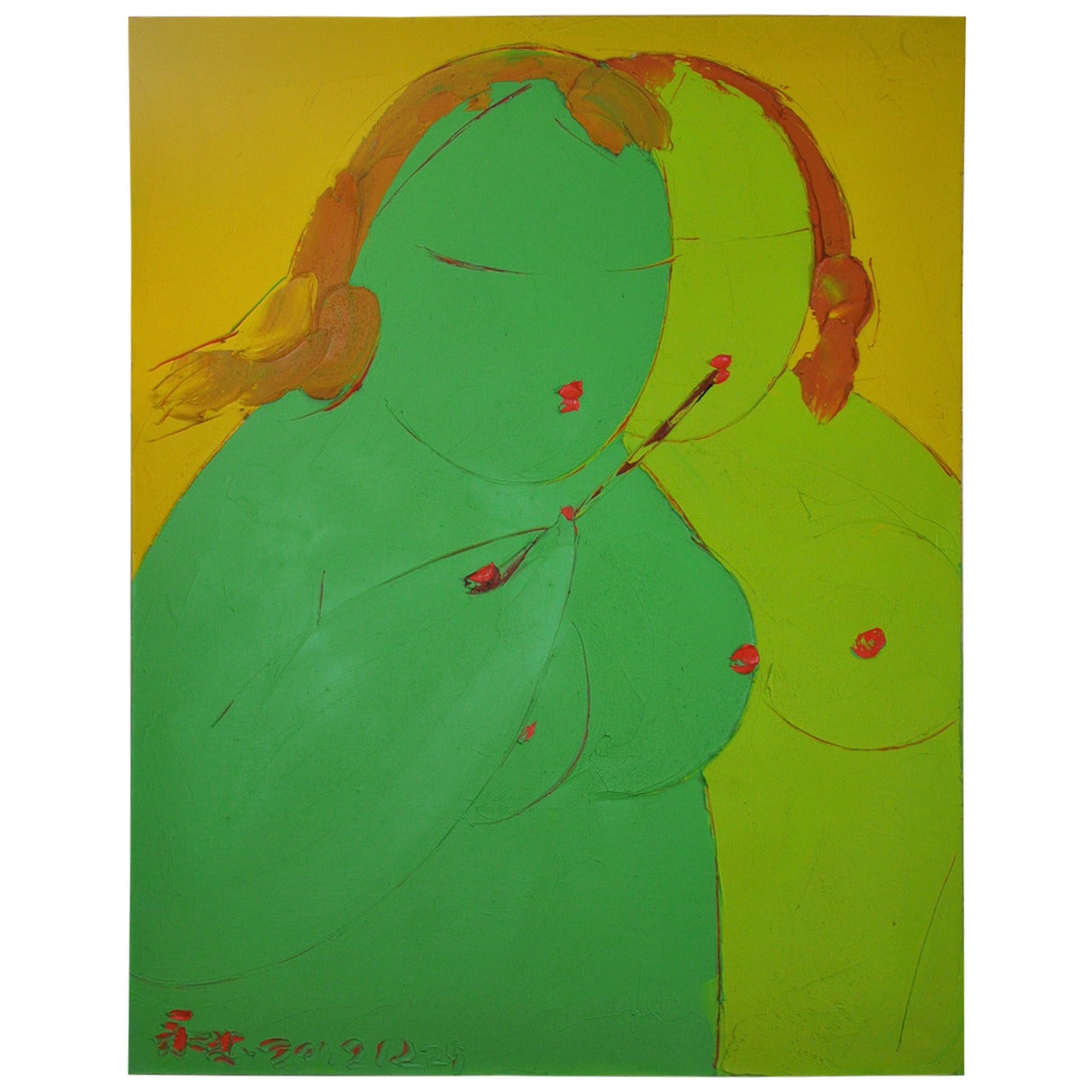 Pang Yongjie, "Fat Women Number 1" Painting For Sale