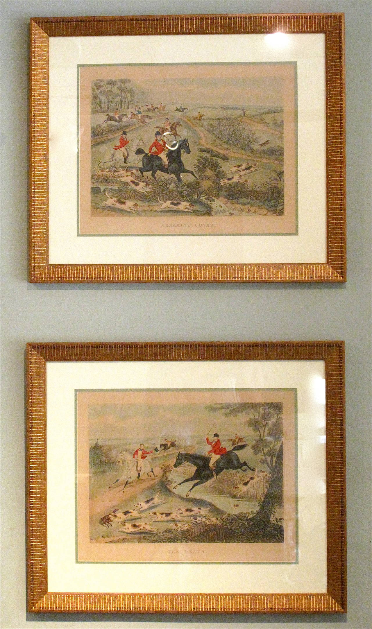 Gilt Set of Four Charles Hunt, Snr. Fox Hunting Framed Engravings