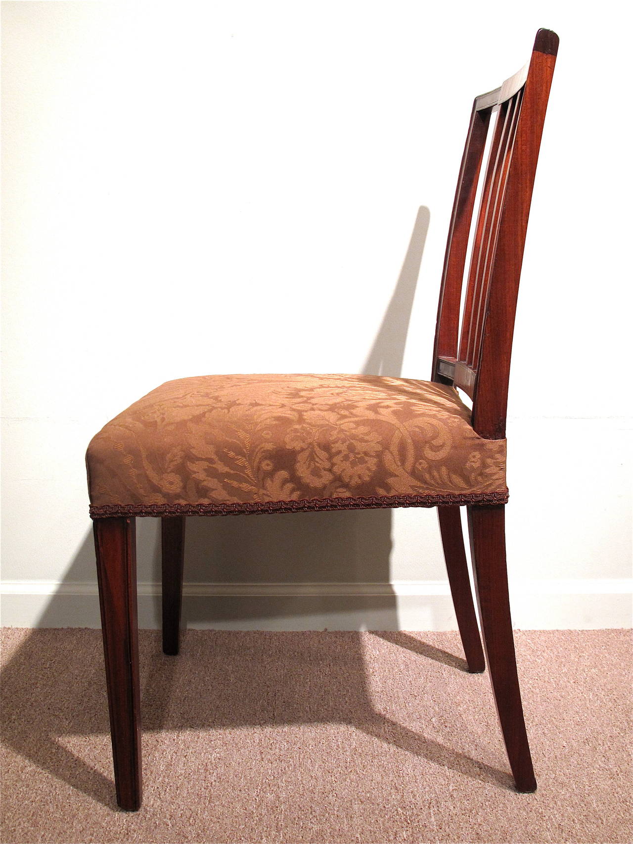 Set of Ten George III Dining Chairs in Mahogany and Satinwood, Late 18th Century For Sale 2