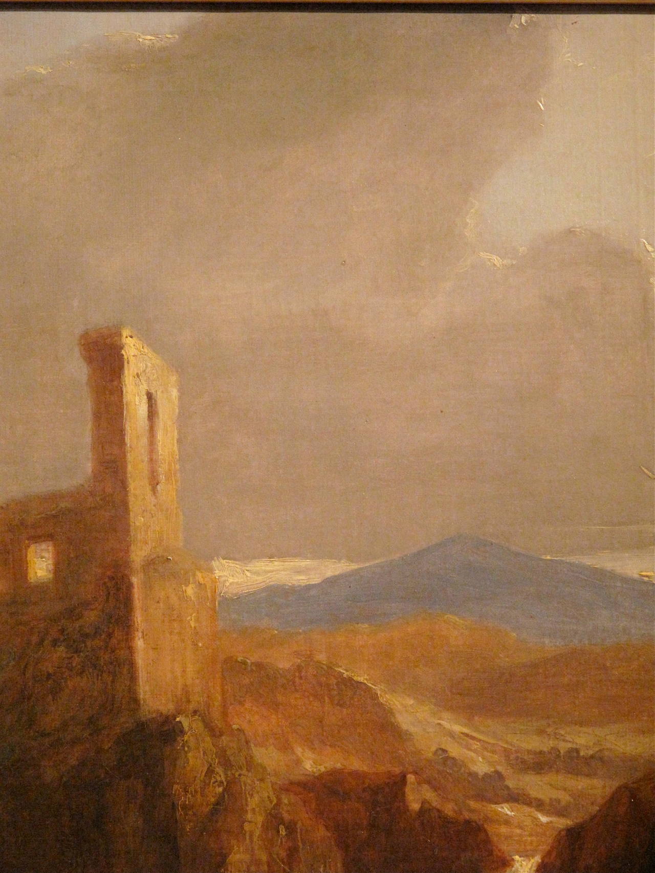 “Landscape with Sunlit Castle in Ruins, ”  in the Manner of Sidney Richard Percy For Sale 1