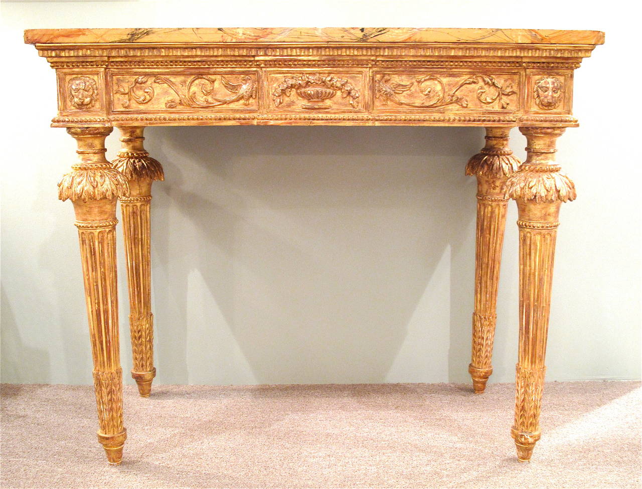 Italian Neoclassical Giltwood Console Table, Late 18th to Early 19th Century