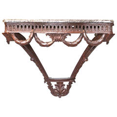 Louis XVI Period Marble-Top Neoclassical Console Table