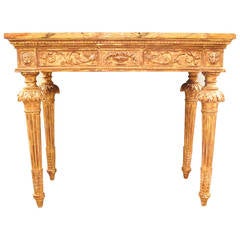 Italian Neoclassical Giltwood Console Table, Late 18th to Early 19th Century