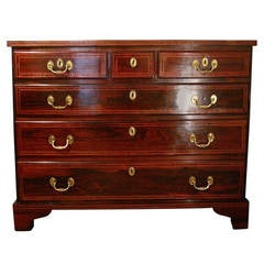 Antique British Colonial Rosewood Chest of Drawers, 19th Century