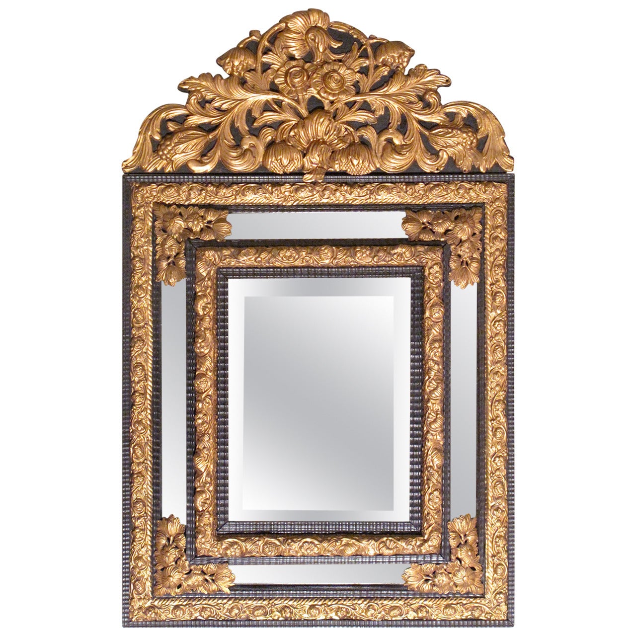 Flemish Baroque Style Cushion Mirror For Sale