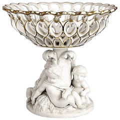Minton Compote with Pierced Basket and Putti, 19th Century