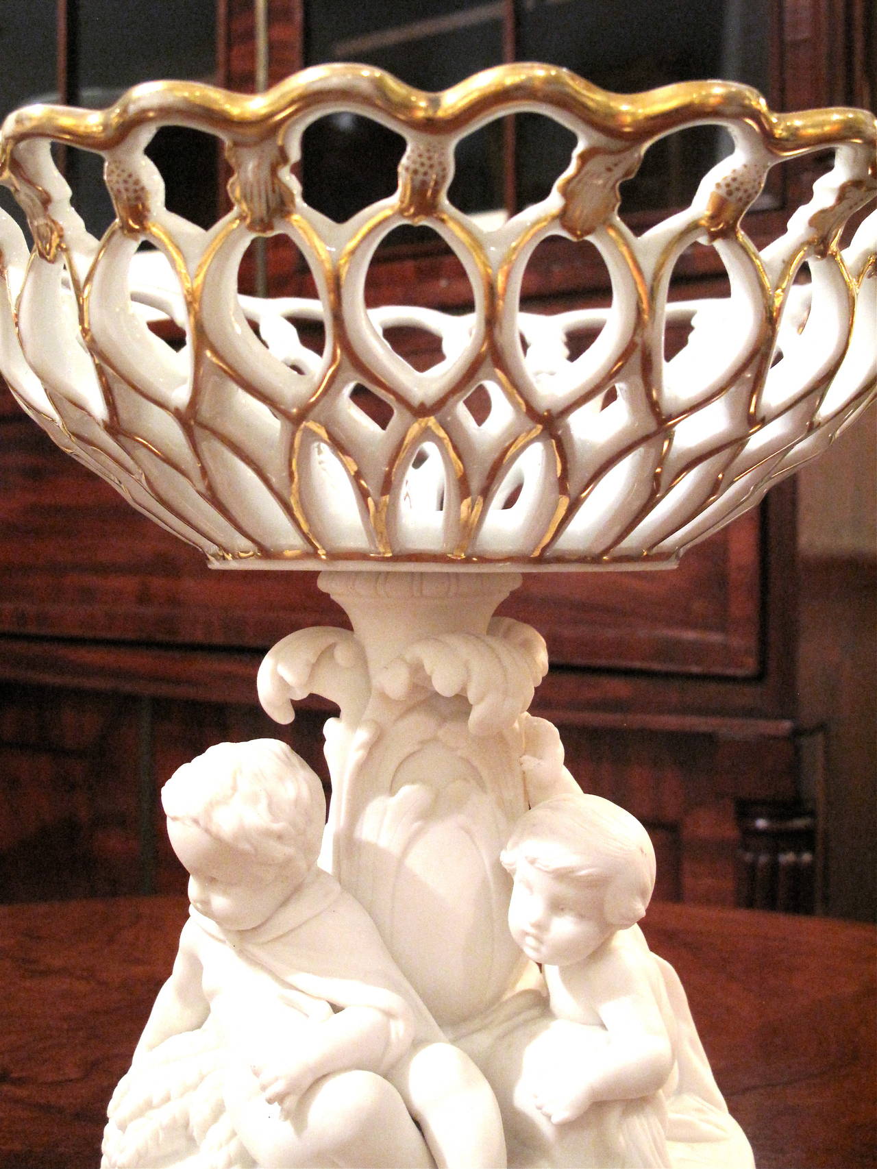 Minton Compote with Pierced Basket and Putti, 19th Century 1