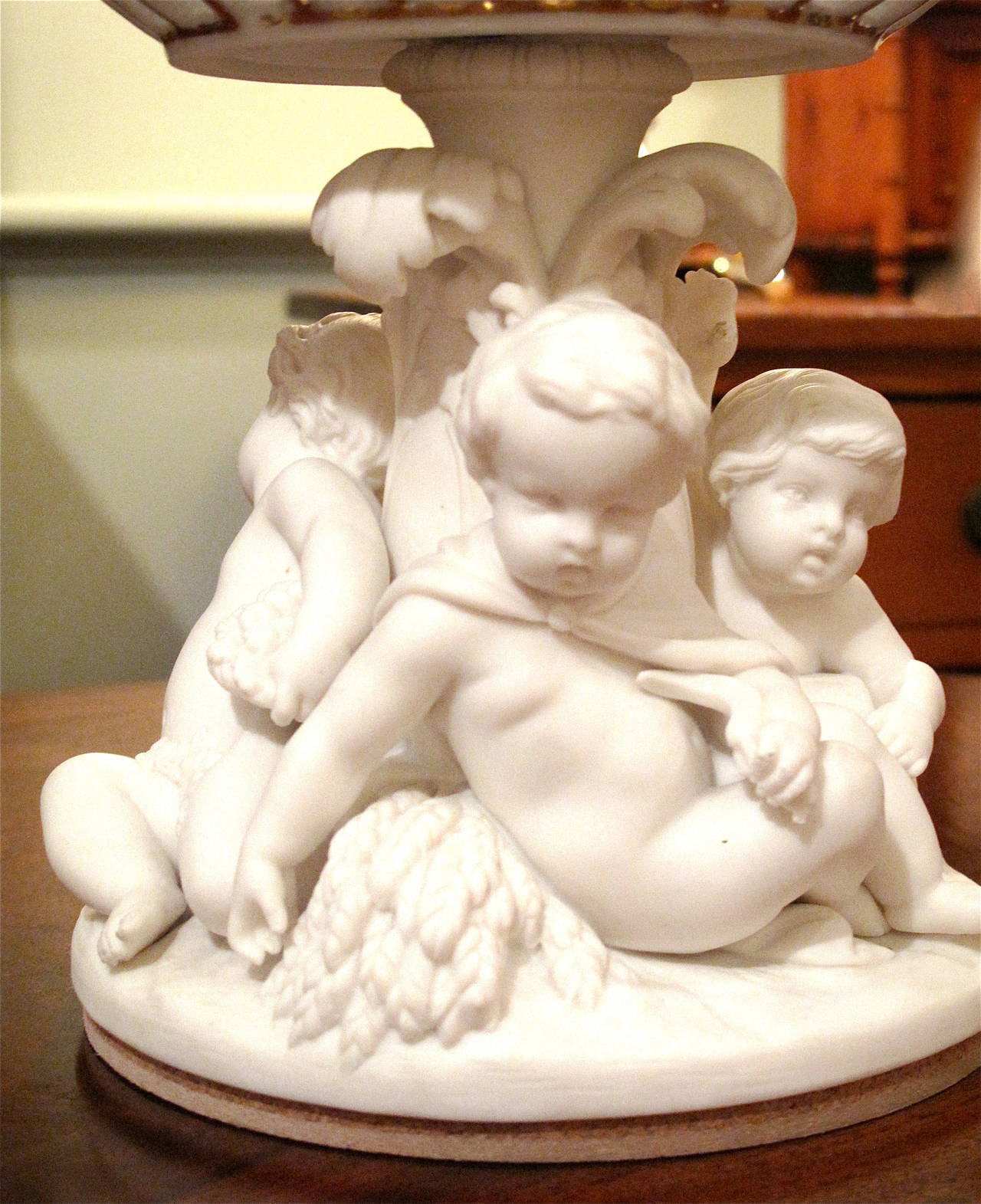 Minton Compote with Pierced Basket and Putti, 19th Century 3