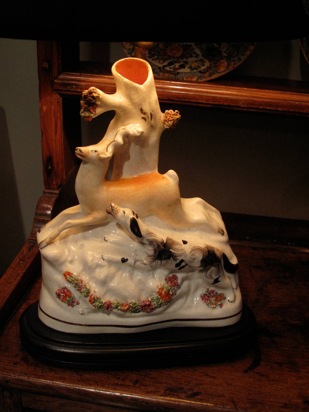 Staffordshire Spill Vase Lamp, 19th Century In Excellent Condition In Charlottesville, VA