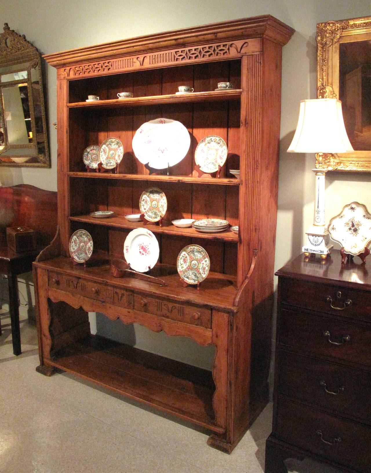 George III Irish Deal Pine Dresser For Sale