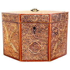 George III Quillwork Tea Caddy