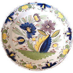 Delft Polychrome Charger with Floral Composition