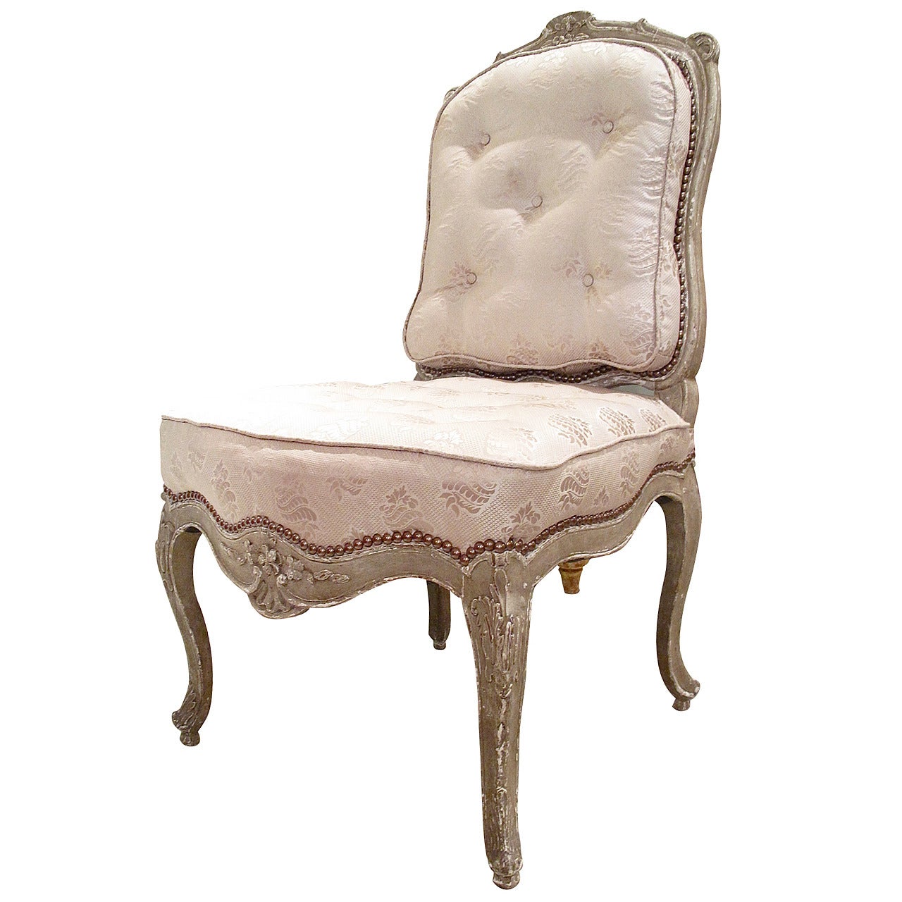 Italian Rococo Style Painted Slipper Chair