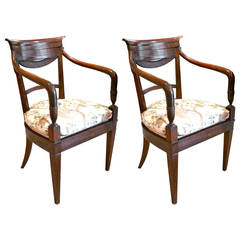 Pair of Provincial Neoclassical Italian Armchairs