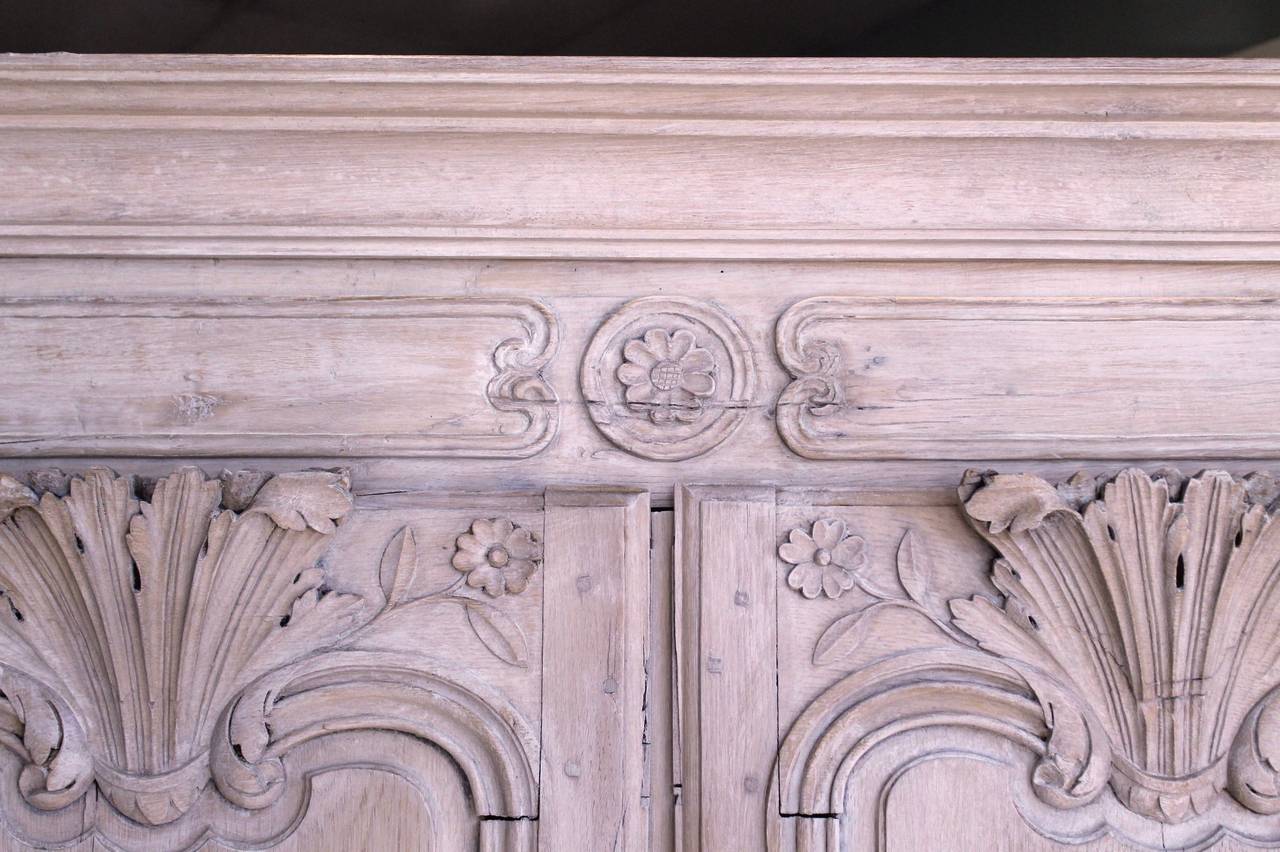 19th Century French Louis XVI Style Carved Oak Armoire