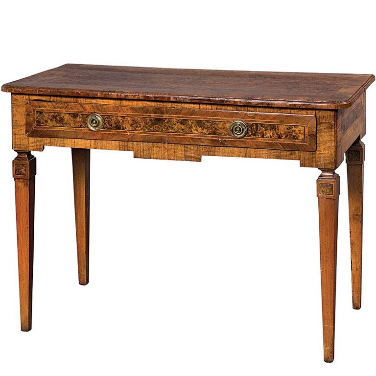 Italian Neoclassical Marquetry Console Table, 18th Century For Sale